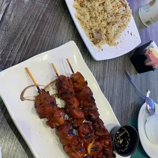 3 Piece Chicken BBQ Skewer Plate Special