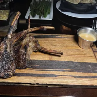 Lamb chops - amazing all around! Zip sauce on the side