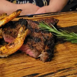 Two in our group split a ribeye and shrimp