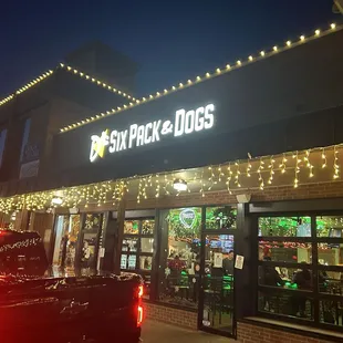 Storefront at night