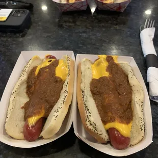Chili Cheese Vienna Beef Dogs