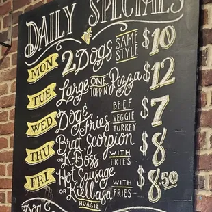 menu