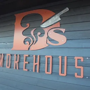 Cool logo graphics on the front of the restaurant.