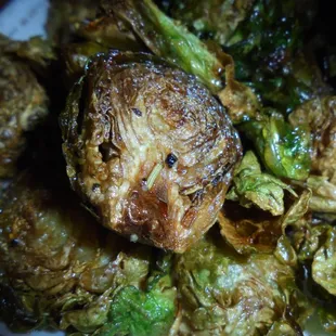 Fried brussel sprouts (veggie of the day).