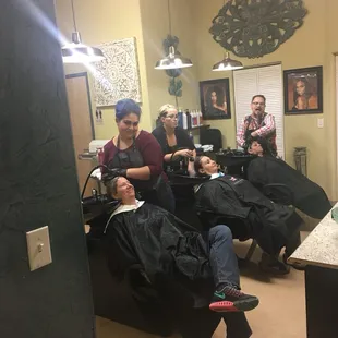 Jose, Rosemary and Brenda working hard