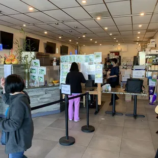 Inside the store.