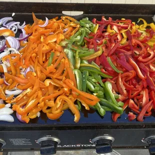 Grilled Bell Peppers and Onions