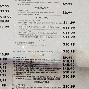 Menu (as of 09/23/22)