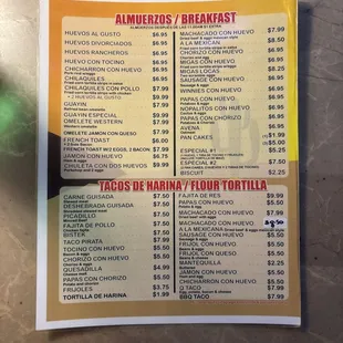 Our updated menu 4/2024