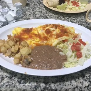 Ham and Egg Omelet plate (salsa by request)