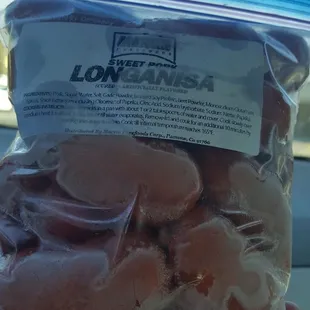 Frozen Longanisa ($11.48, 4/12/21)