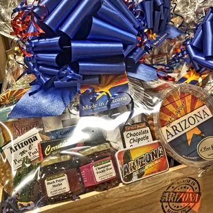 Customized Arizona Gift Baskets with Arizona goodies and locally made delicious caramels from D'Vine Gourmet