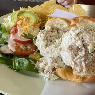 Chicken salad on croissant
