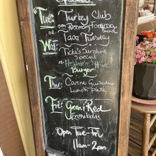 Weekly specials.  These change around every week.