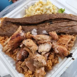 Pastels BBQ Chicken Combo with Gandule Rice