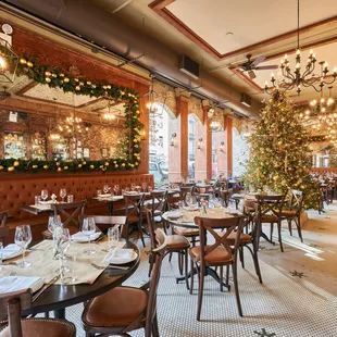 the dining area of the restaurant