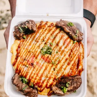 Surimi Crab Egg Fu Yung $10 with kalbi