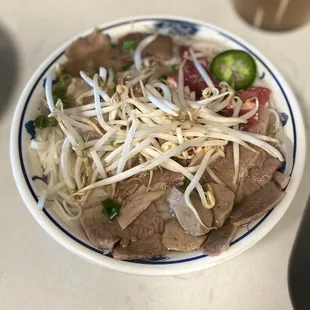 16D. Pho with Rib-Eye Steak, Beef Brisket, Tendon, Tripe and Beef Balls