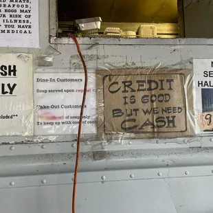 They prefer cash but do accept card