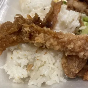 Korean chicken, it's fully cooked but definitely not the ordinary korean chicken from Hawaii.