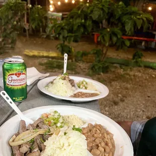 AMAZING DISHES... Steak, Brazilian homemade bean/rice and sides! Check out same food truck near Makahu on West Side of Oahu too!