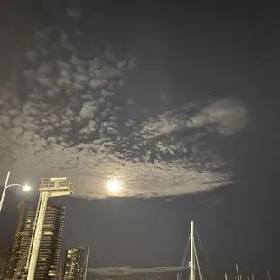 a full moon in the sky