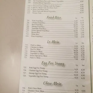 the menu