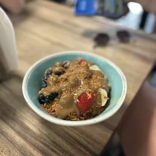 Hapa Acai and Pitaya Bowl with almond butter