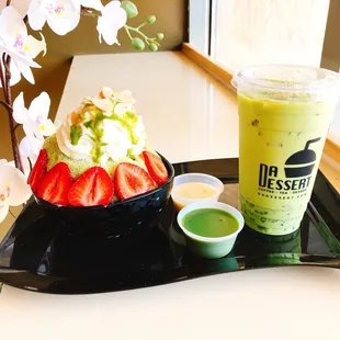 FREE 8oz Hot drink when you order The Green Tea snow ice. Promotion starts on November 11th.