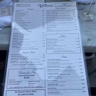 Dinner Menu 2023