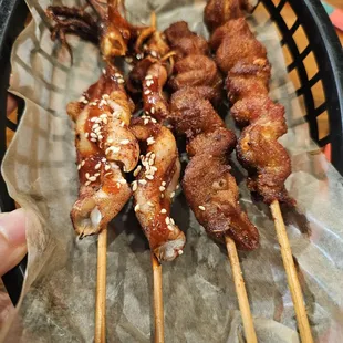 Spicy squid and pork belly