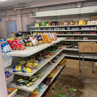 shelves of food and snacks