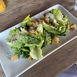 Caesar salad with fresh crunchy focaccia croutons