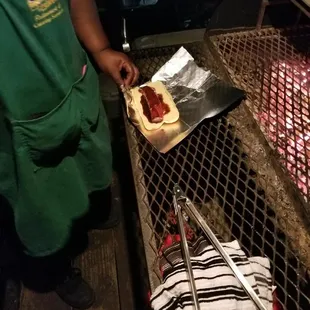 Smoked sausage on a cony bun