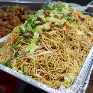 a variety of asian food