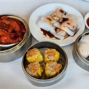 Dim sum dishes and menu