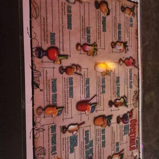 Drink menu
