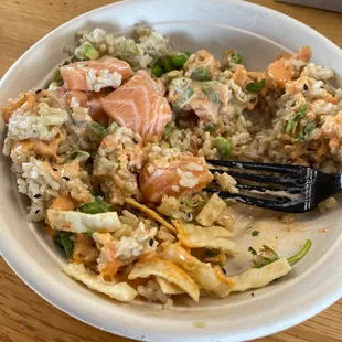 My half eaten bowl of salmon poke :)