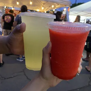 Lemonade and strawberry passion fruit frozen