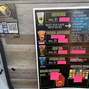 Menu and Instagram info