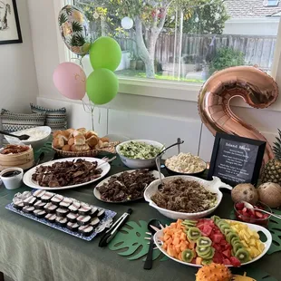 Catering order - package for 20-25 people with spam musubi and coconut shrimp add-ons.