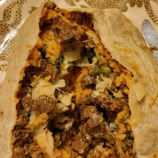 Inside of the Carne Asada Barrito