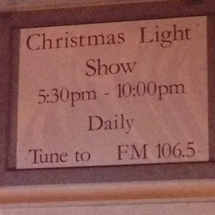 Light Show from 5:30pm-10pm