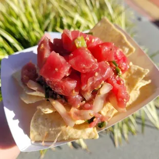 shoyu ahi poke nacho style