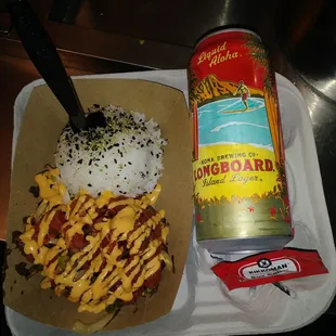 Spicy Poke $15.00 &amp; Kona Longboard $13.00