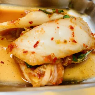 a close up of a dish of food