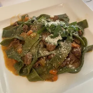 Pappardelle special with wild boar. Delicioso!