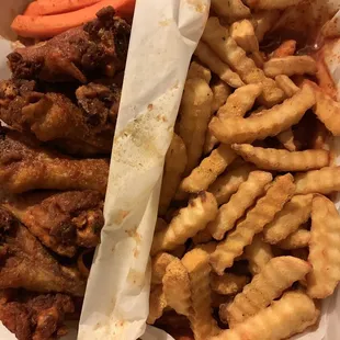 a meal in a styrofoam container