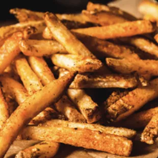 a plate of french fries