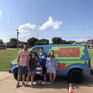 Posing with the Mystery Machine